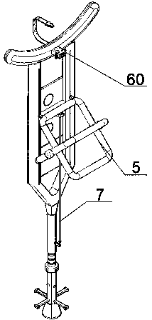 Multifunctional medical under-arm walking stick applied to patient rehabilitation