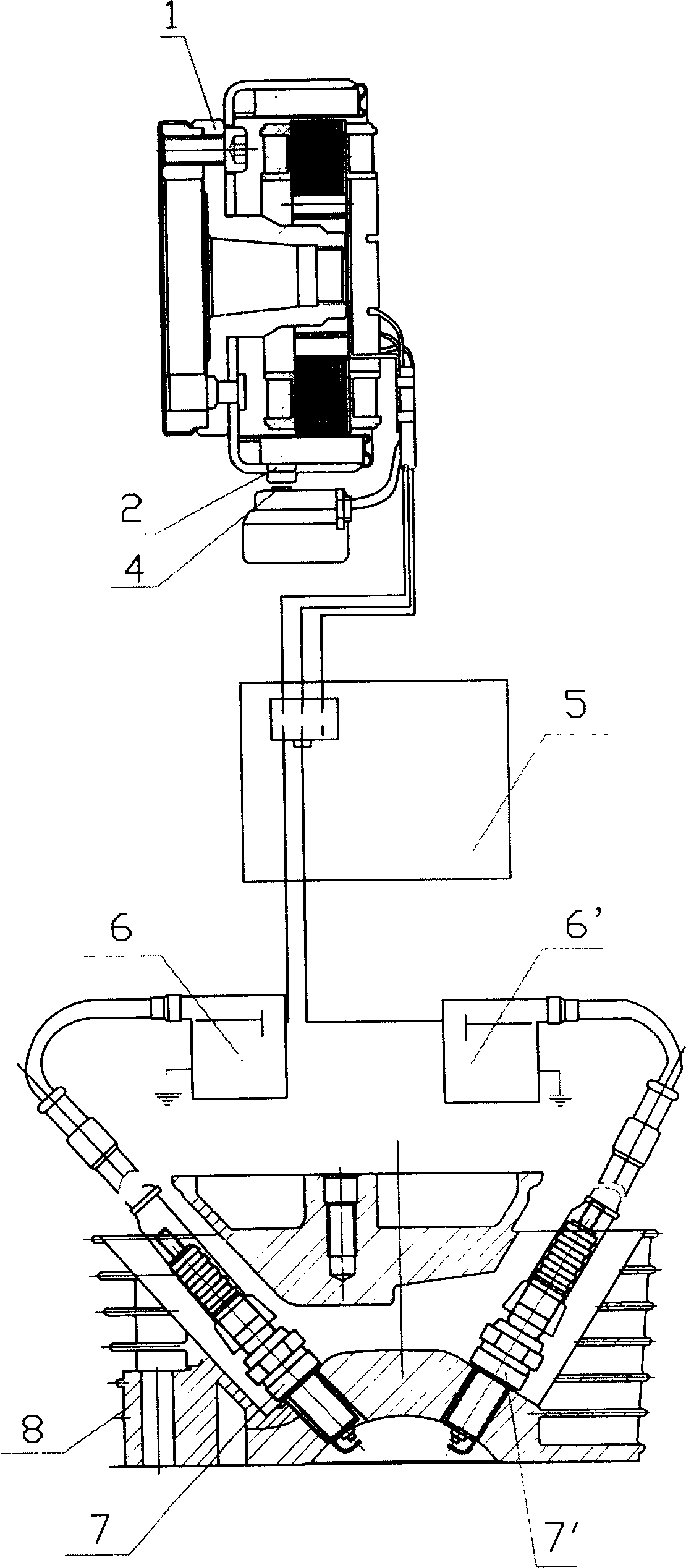 Asynchronous igniter for sparking plug of engine