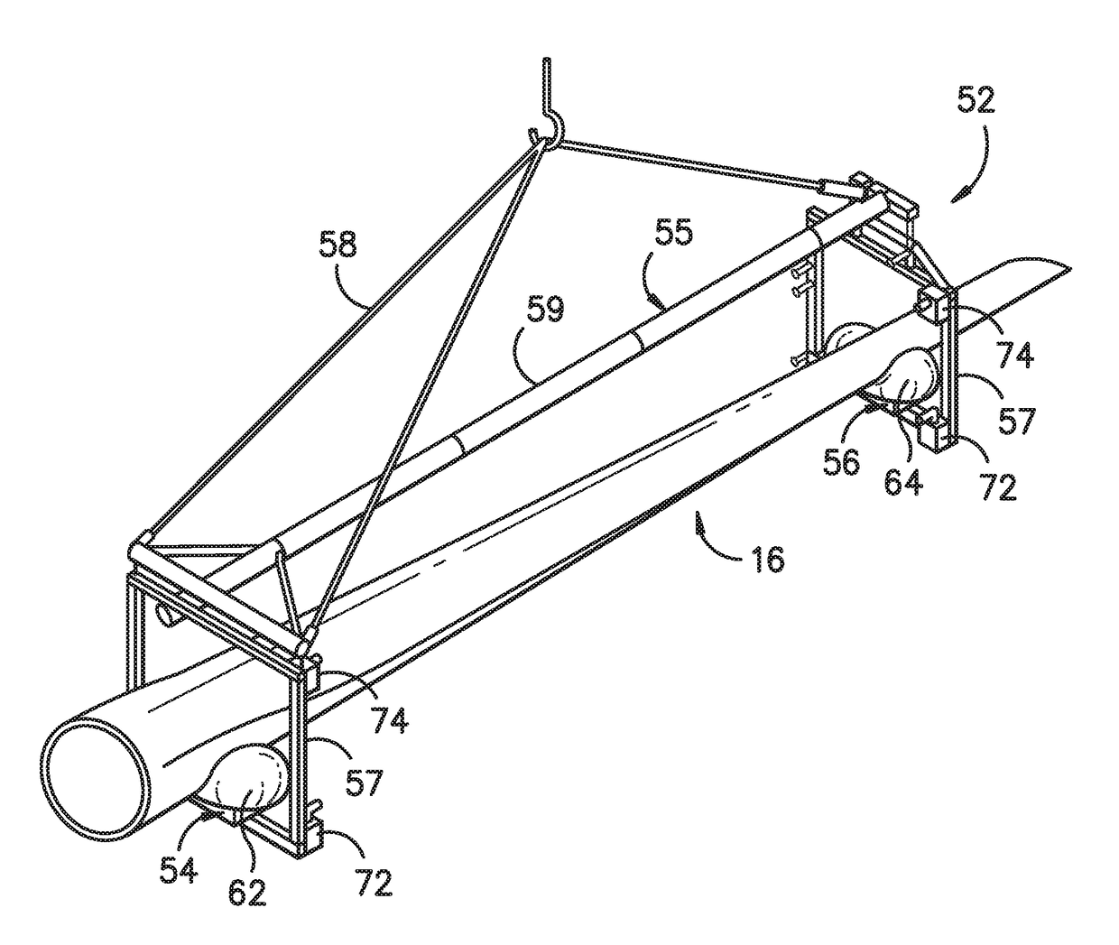 Handling device for a wind turbine rotor blade having a moldable support pad
