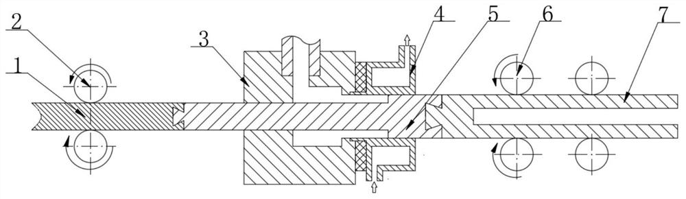 Composite dummy bar for stainless steel coated carbon steel liquid-solid composite continuous casting and method
