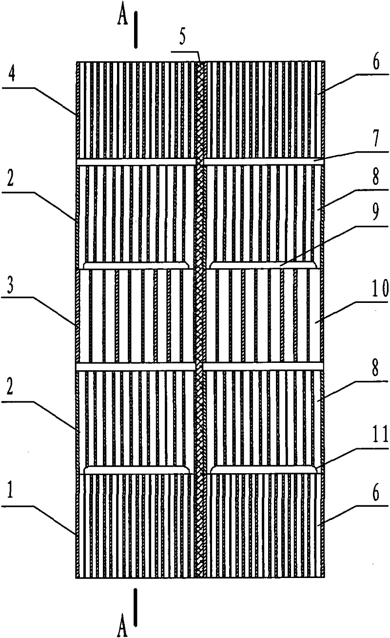 Vertical structure oxidation bed of mine ventilation air methane gas thermal oxidation device