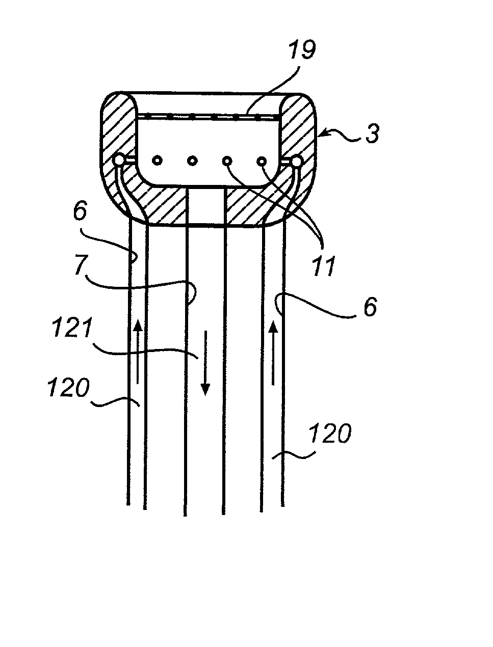 Method and device for treating inter alia the cervix