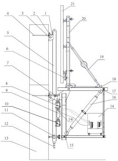 Climbing device of hydraulic climbing formwork system and control method