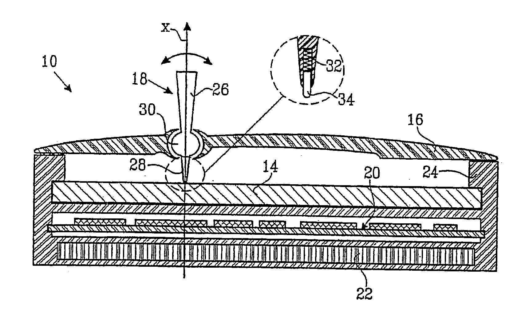 Input device for touch screen