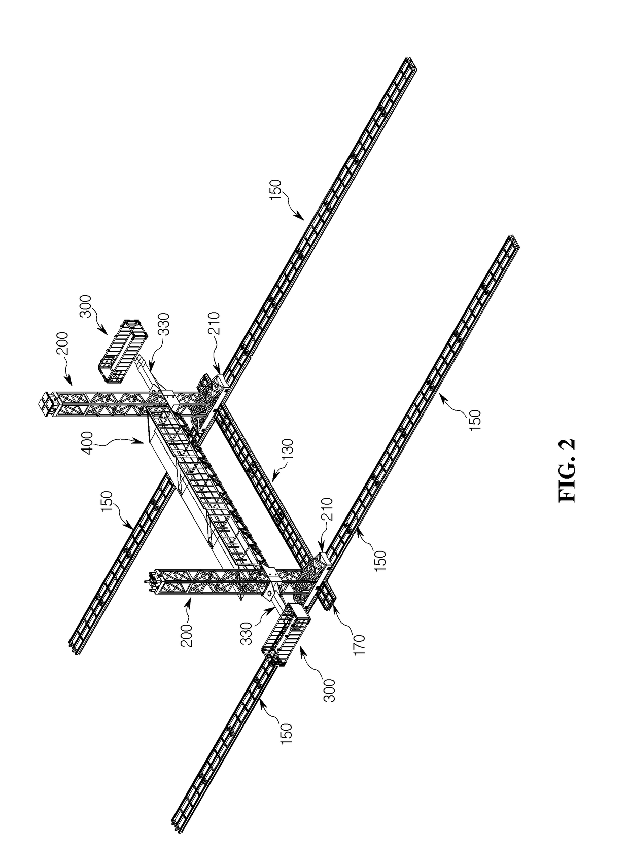 Method for installing gantry tower crane for use in cargo tank checking