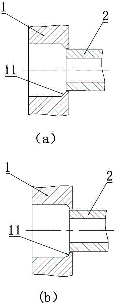 Embedded deep-hole welding structure for flexible tube plate of waste heat boiler