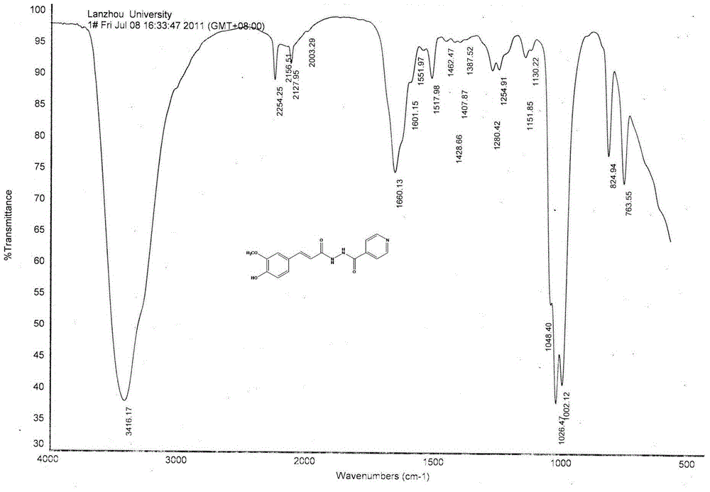 Isoniazid caffeic acid amidated derivative and application thereof in anti-mycobacterium tuberculosis drug