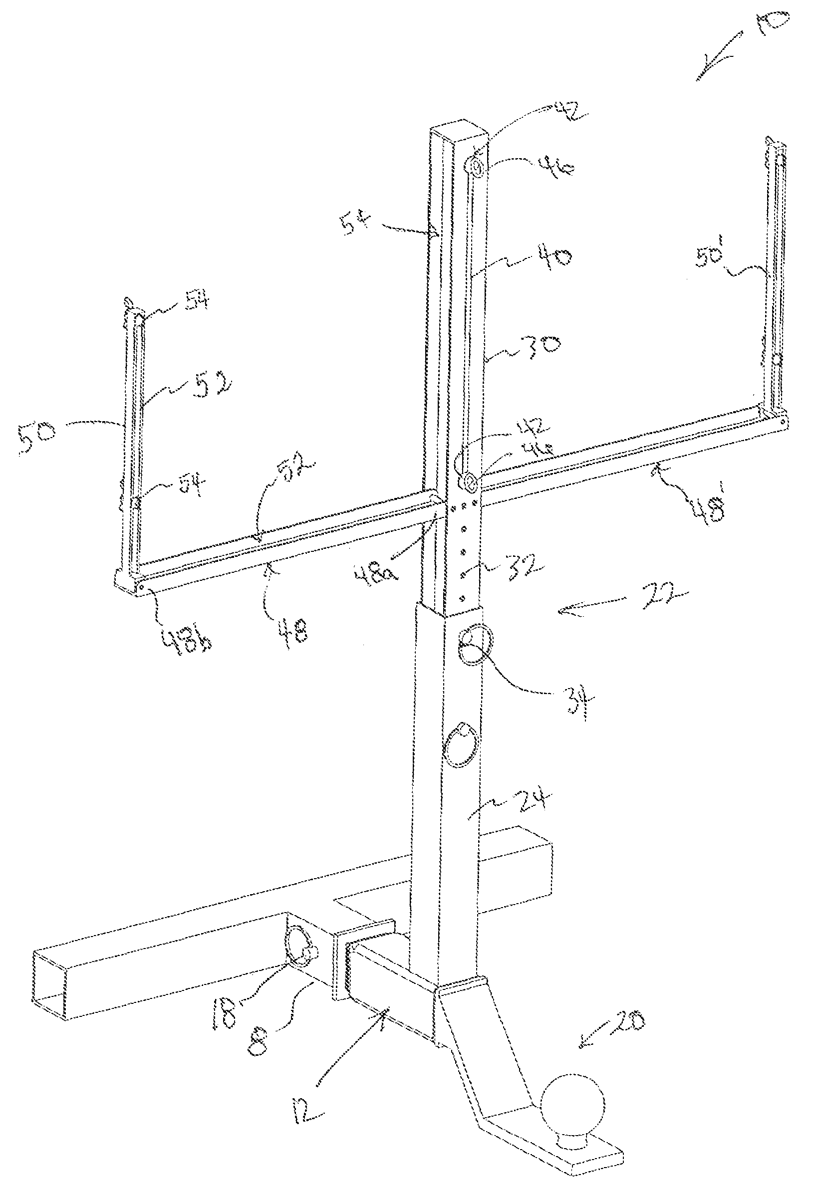 Display Apparatus for a Vehicle Having a Receiver Hitch