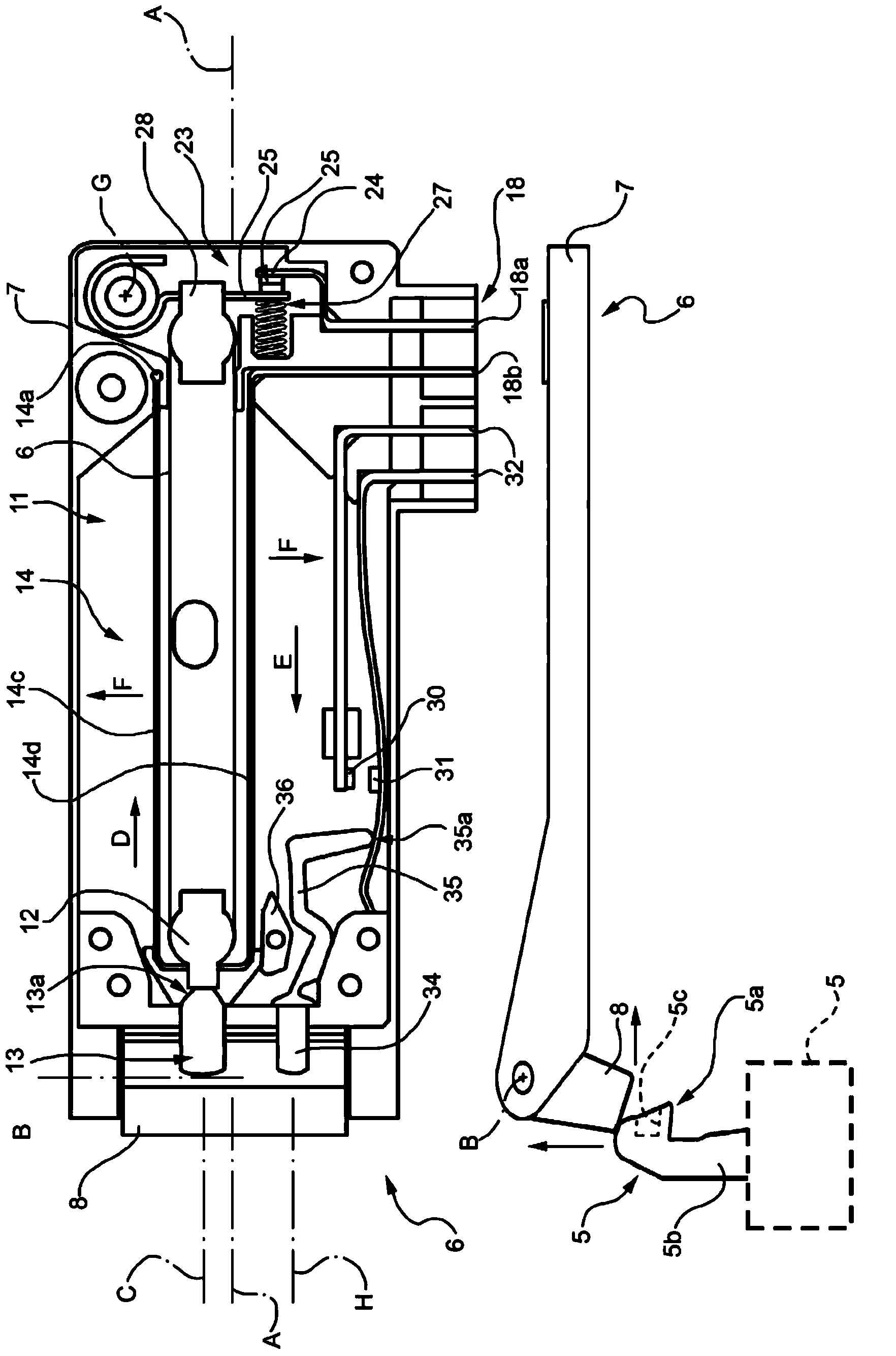 Electric household appliance door locking device