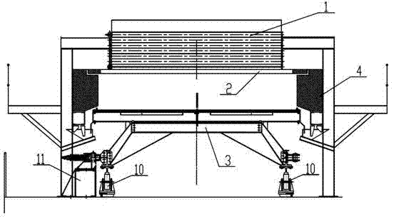 Rotary hearth furnace brown coal drying method and device