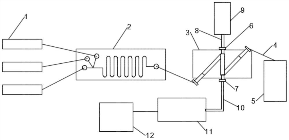 Optical fiber sensing micro-fluidic chip propofol online derivatization detection system and method