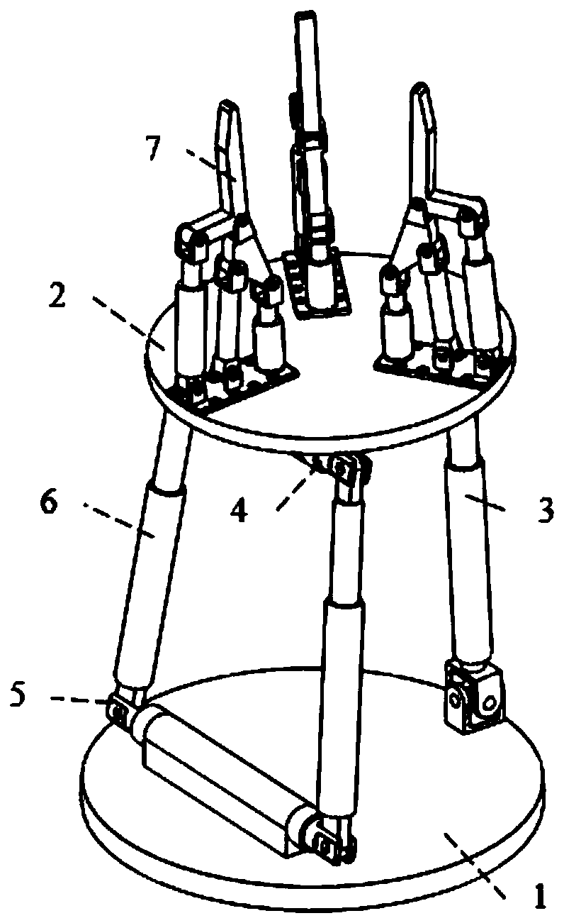 Serial-parallel operation manipulator device containing seven-bar flexible force-sensing finger mechanisms