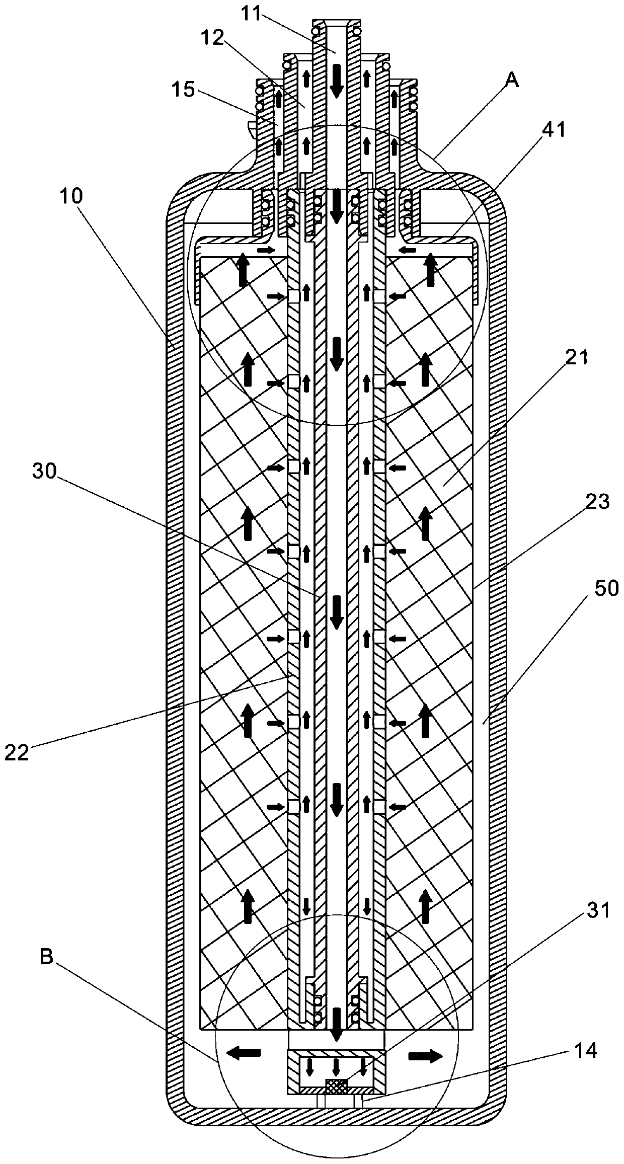 Filtering device and filtering system