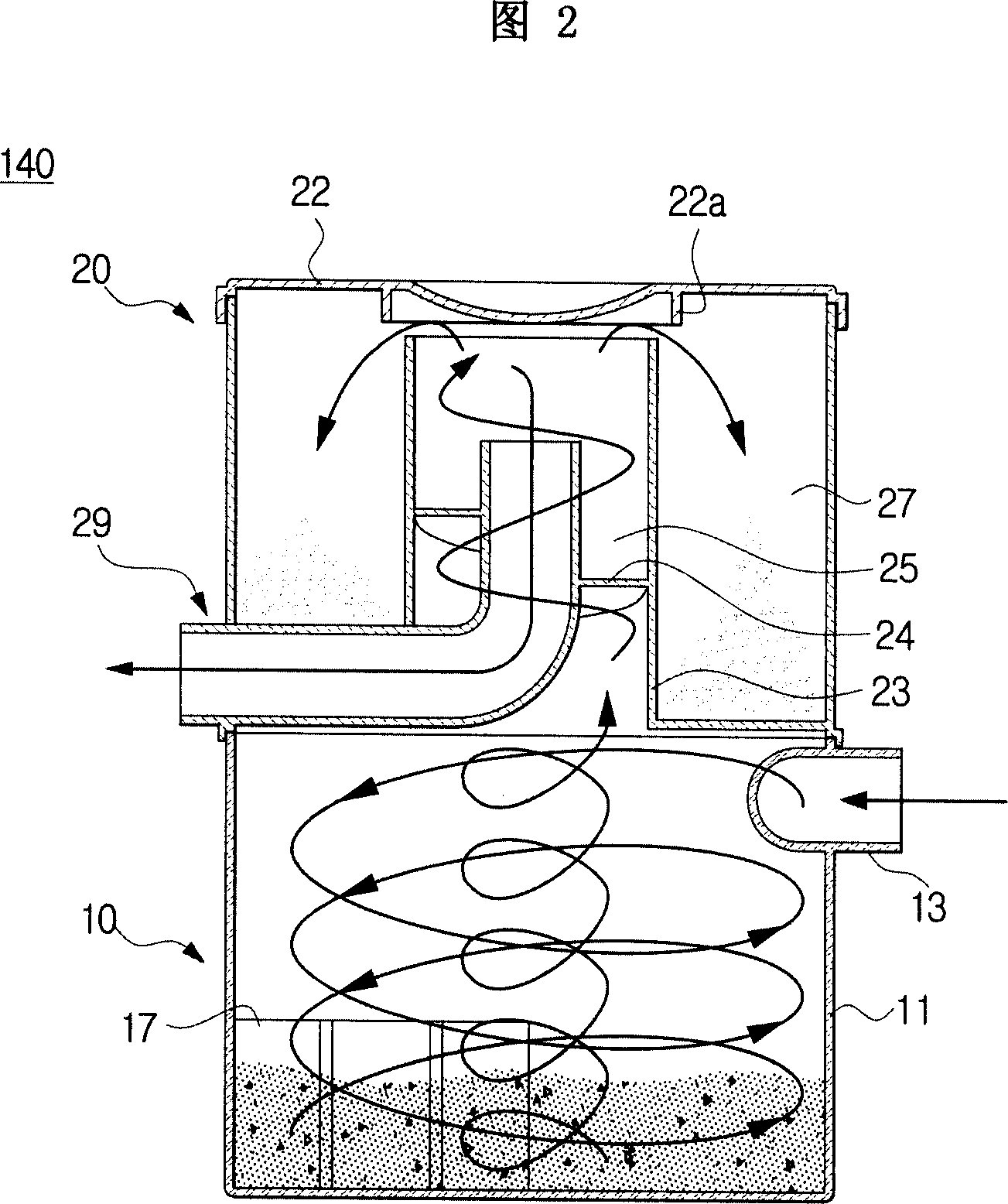 A dust collecting apparatus of a vacuum cleaner