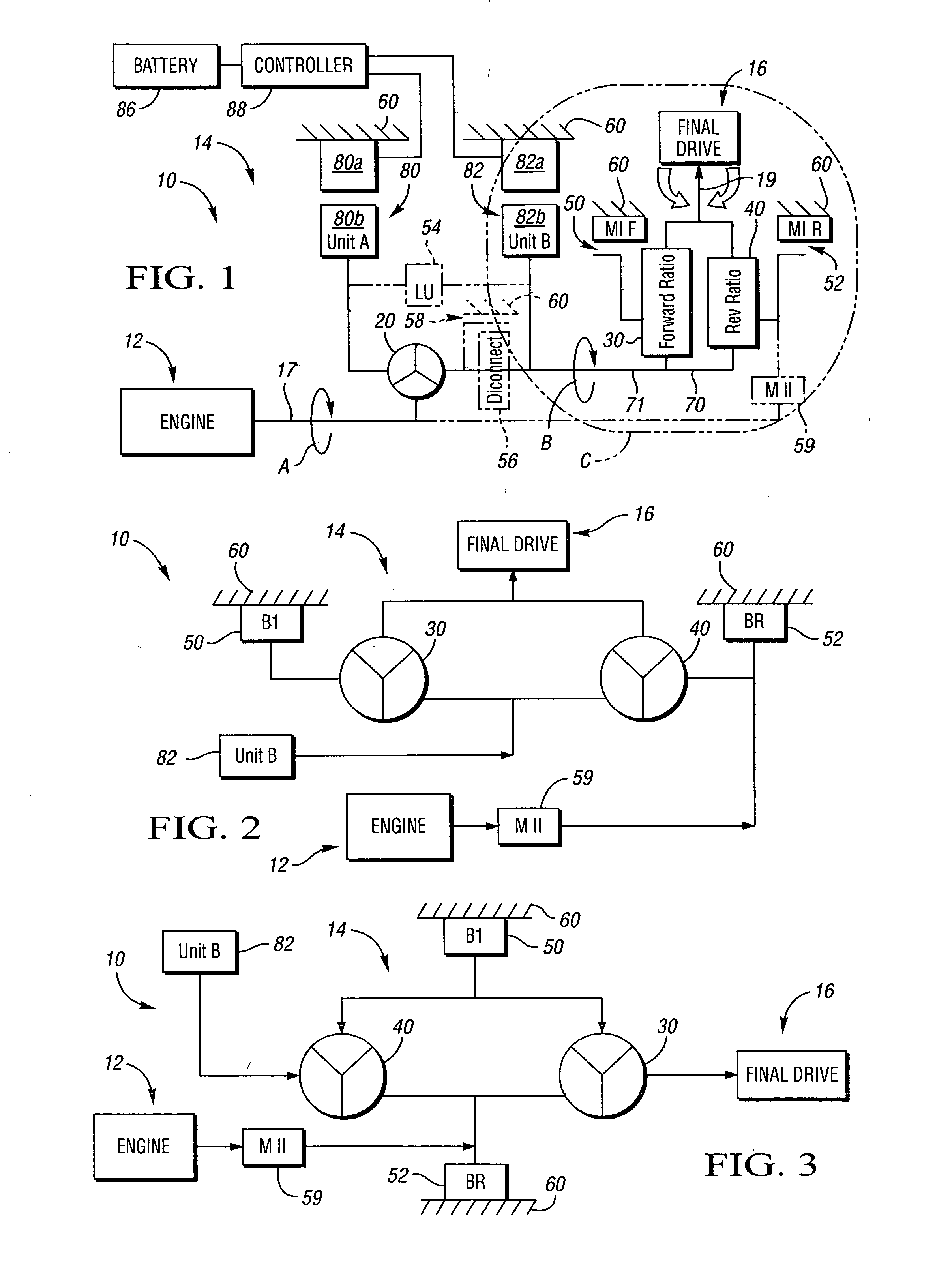 Two mode electrically variable transmission with equal forward and reverse input-split modal and fixed ratio performance
