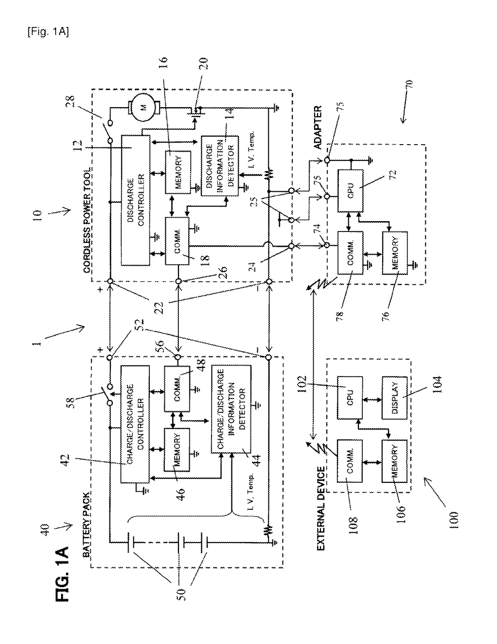 Adapter for Power Tools, Power Tool System and Method of Operating the Same