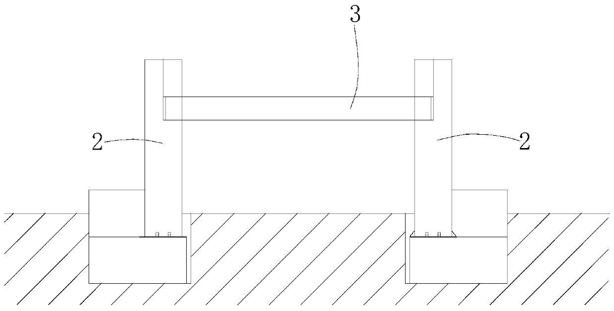 Locking structure of dike height-limiting portal frame
