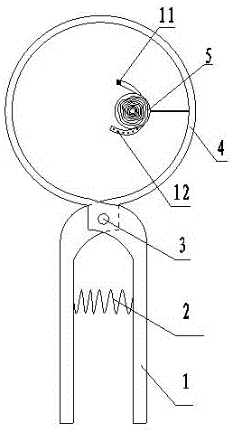 Human-assisted and handheld type electric litchi girdling device provided with coil spring and buckle and capable of realizing diameter-variable clamping of branches
