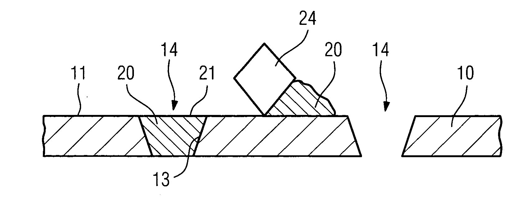 Process for protecting openings in a component during a treatment process, preventing penetration of material, and a ceramic material