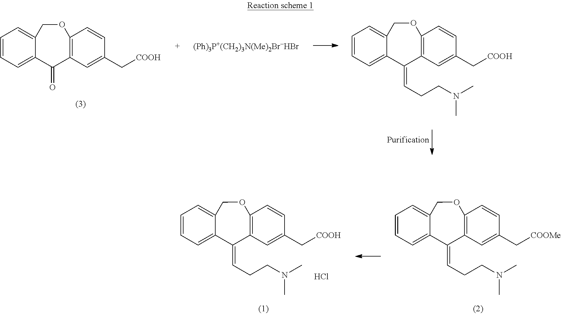 Process for obtaining olopatadine and intermediates