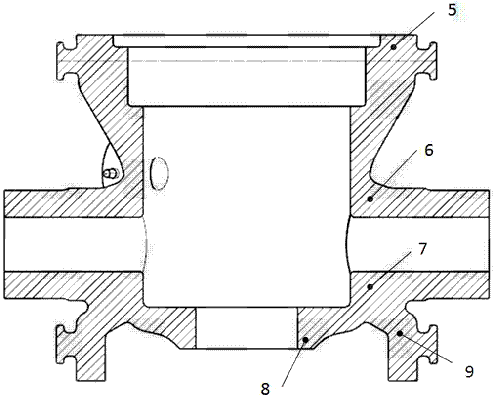 Casting method of casting of gas feeding end of high pressure outer cylinder of thick-wall gas turbine