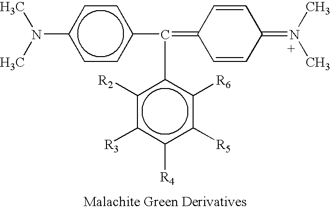 Malachite green derivatives for immunoassay reagents to detect malachite green