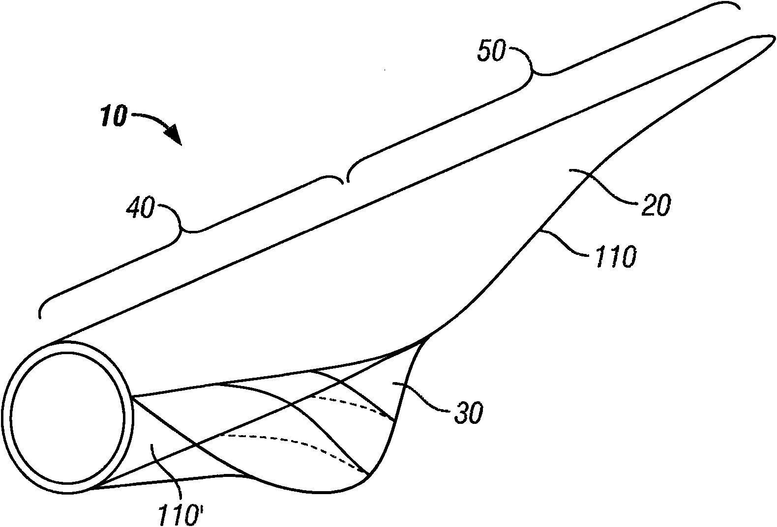 Rotor blade extension portion having skin located over framework