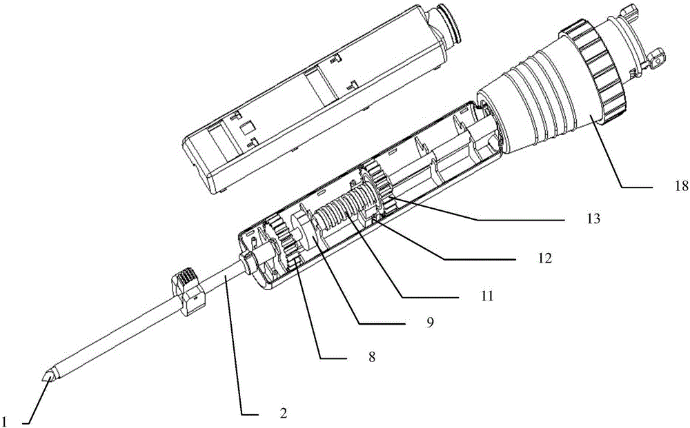 Cutting needle advancing and retreating structure of rotary-cut needle and rotary-cut needle with same