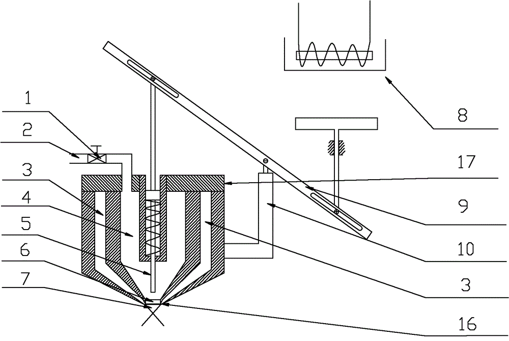 Lime slurry atomizing method and device for treating household waste incineration smoke