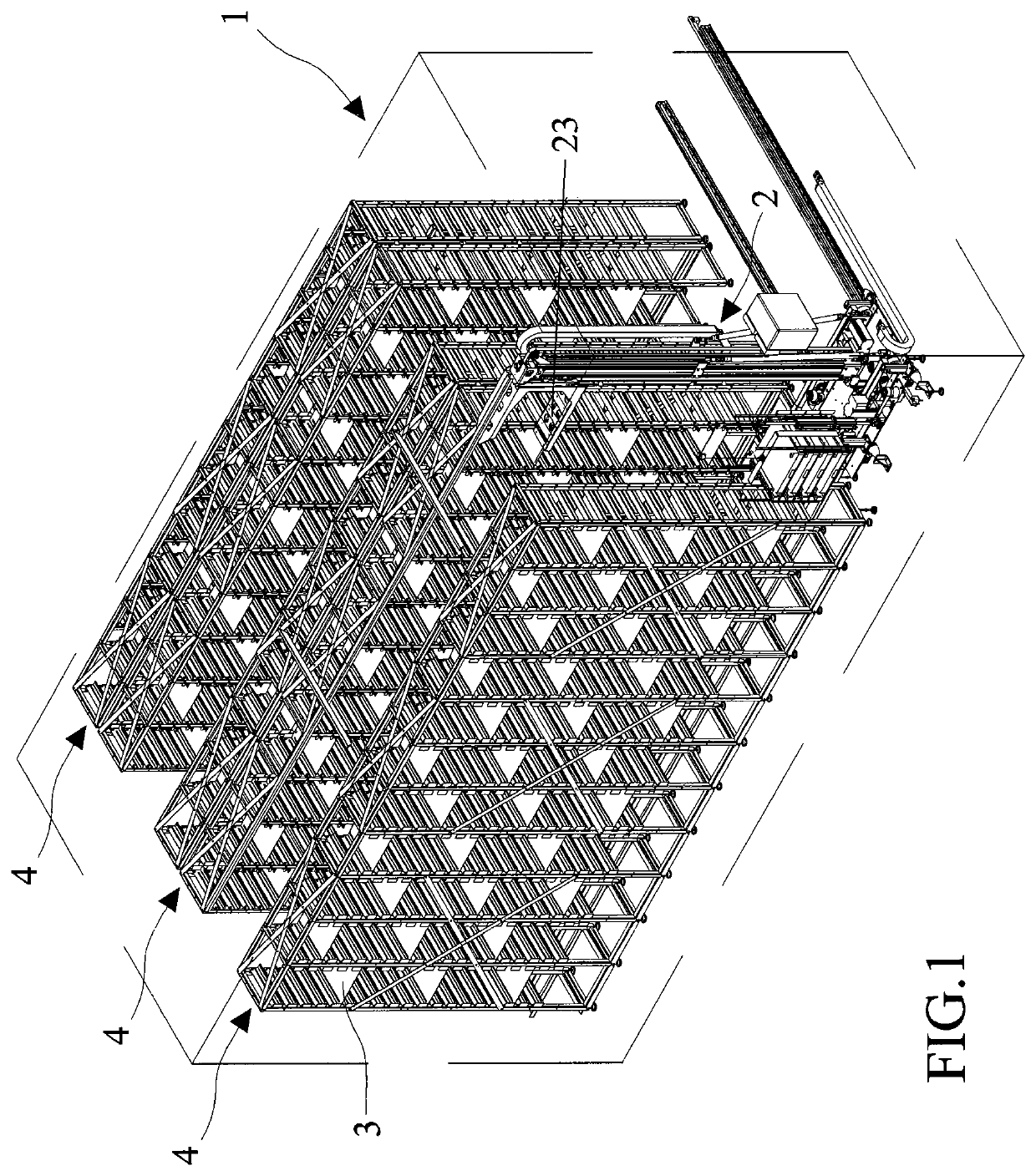 Stacker crane with an improved sliding mechanism