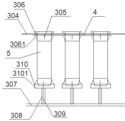 A glass kiln flue gas desulfurization, denitrification and dust removal integrated device and process