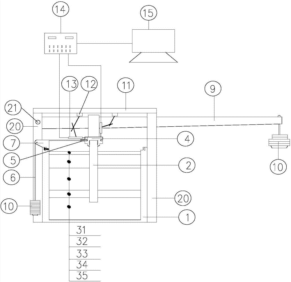 Testing method of single-pile multi-directional horizontal bearing force under combined loading effect