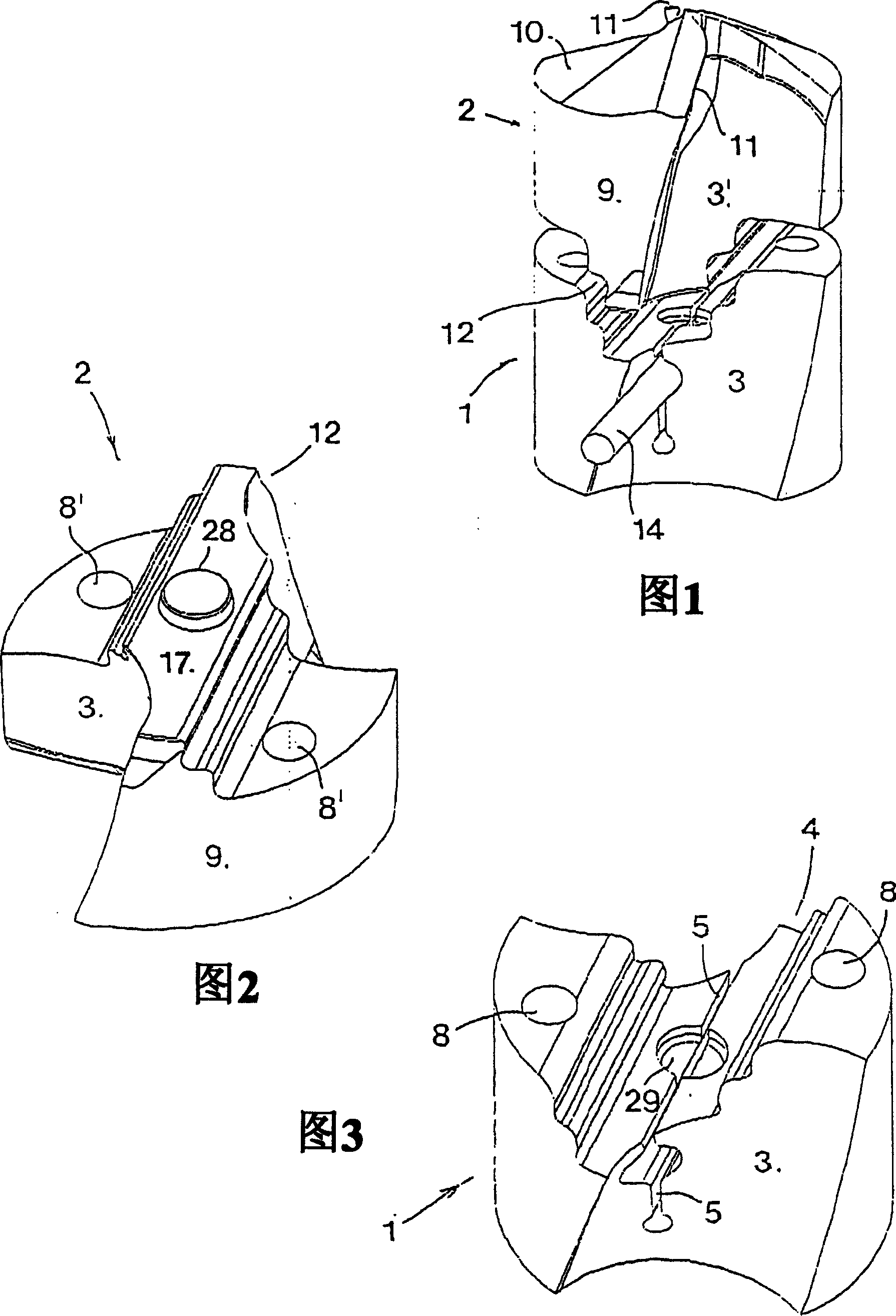 Rotatable tool for chip removing machining