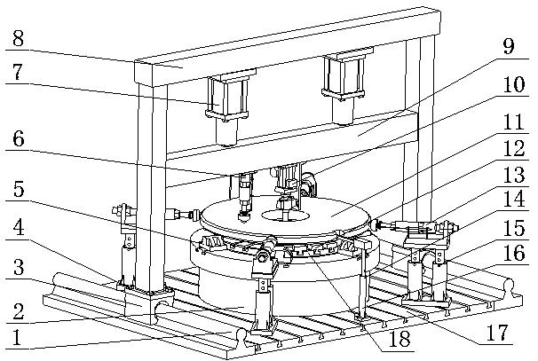 Heavy type numerical control vertical lathe and feeding mechanism reliability test system thereof