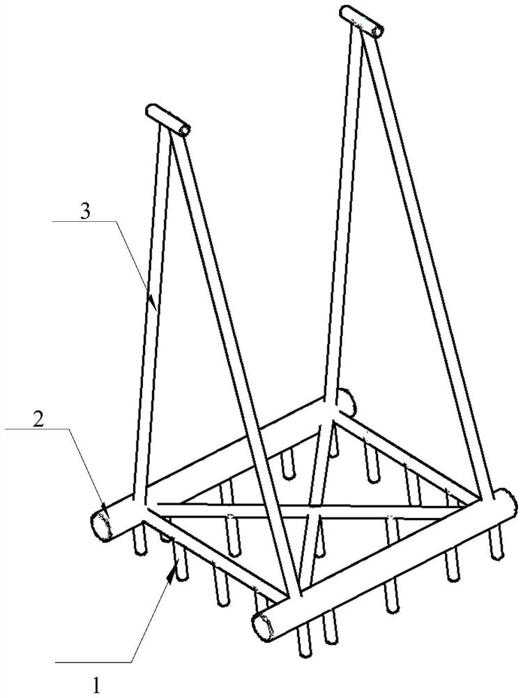 Novel process for integrally prefabricating and hoisting herringbone frame of deepwater jacket