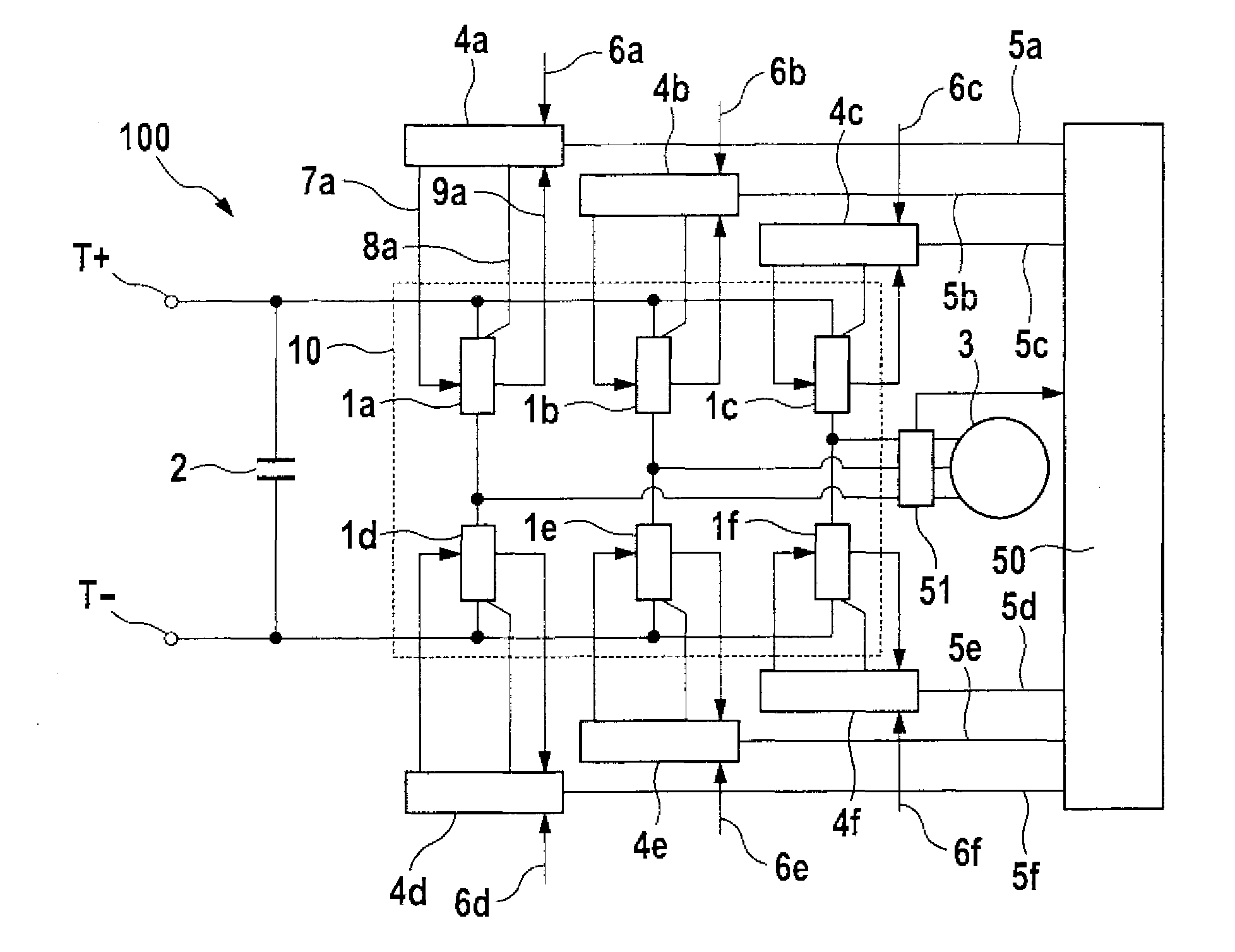 Control apparatus for semiconductor switches of an inverter, and method for driving an inverter
