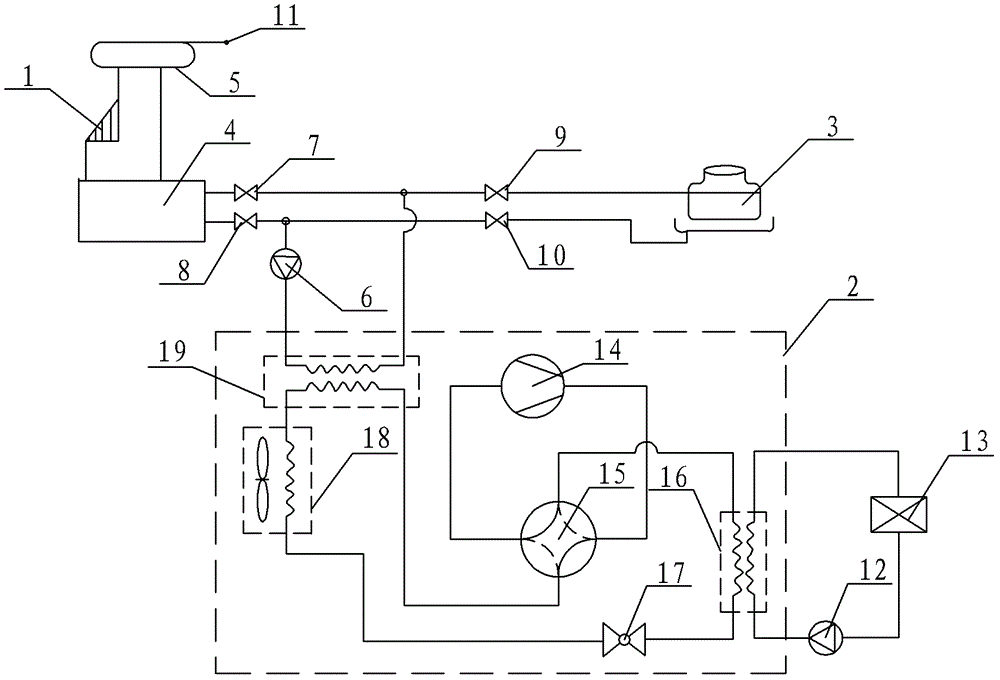 A roof plate solar collector integrated heat pump air conditioner