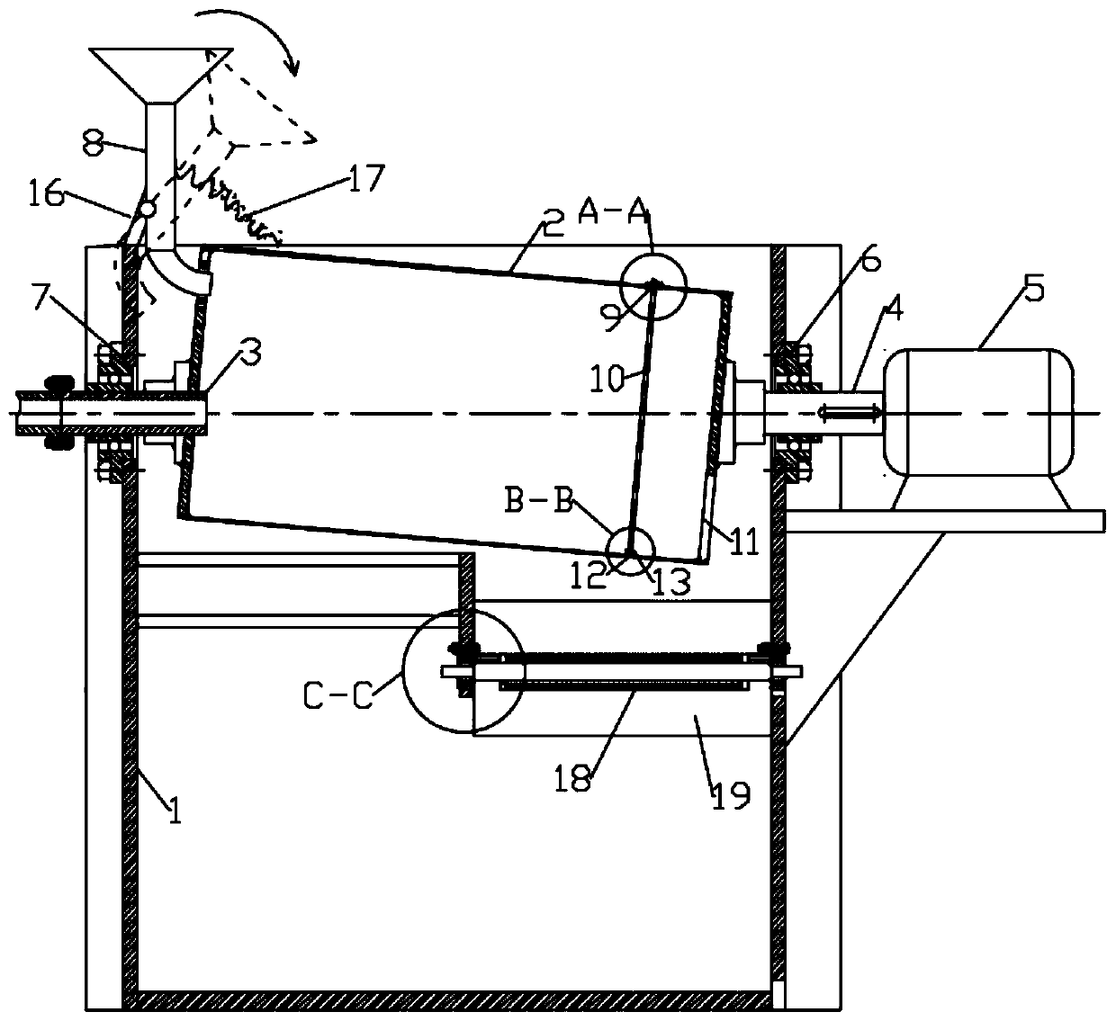 Agricultural fruit and vegetable cleaning device