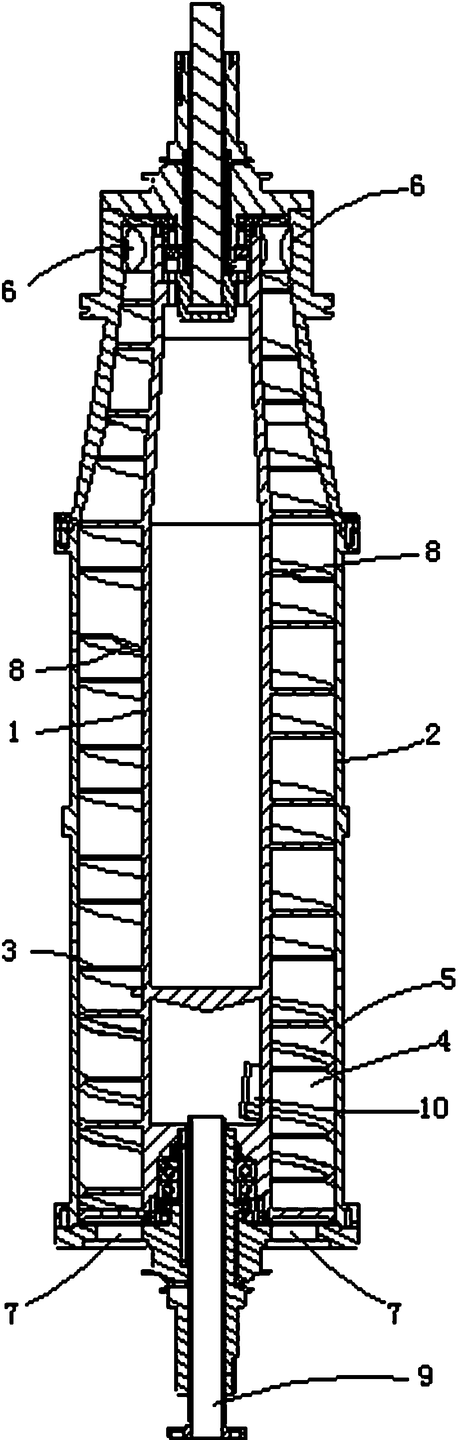 Rotor of double-cone and parallel-flow horizontal spiral centrifuge