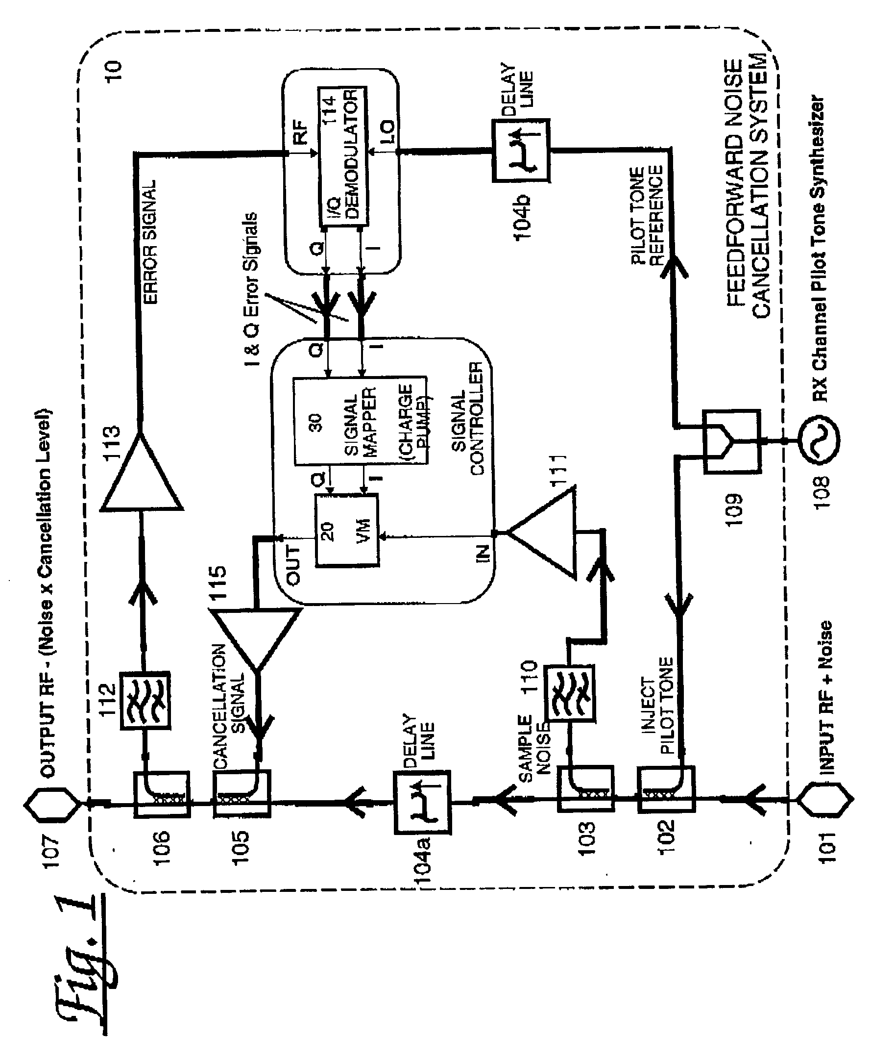 Adaptive feedforward noise cancellation circuit