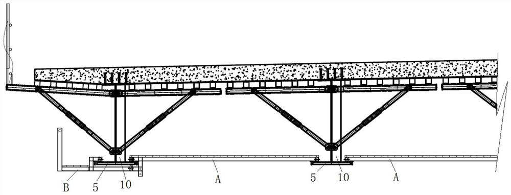 Steel plate composite beam operating platform