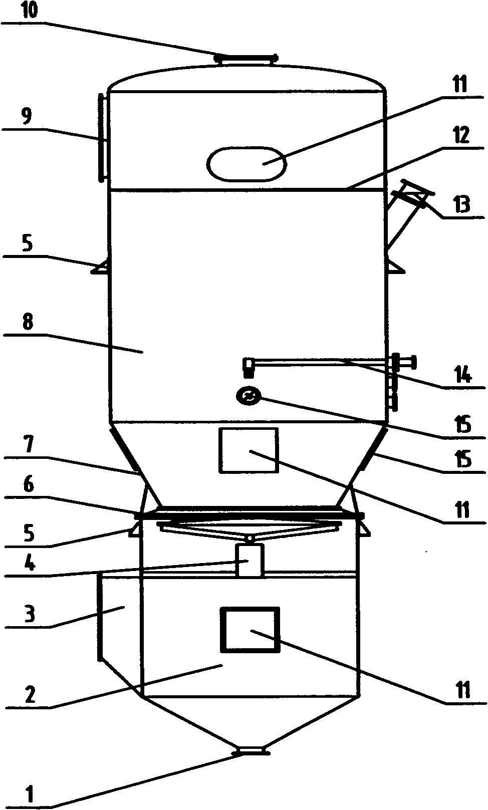 Vertical type control-releasing fertilizer membrane wrapping fluidized-bed
