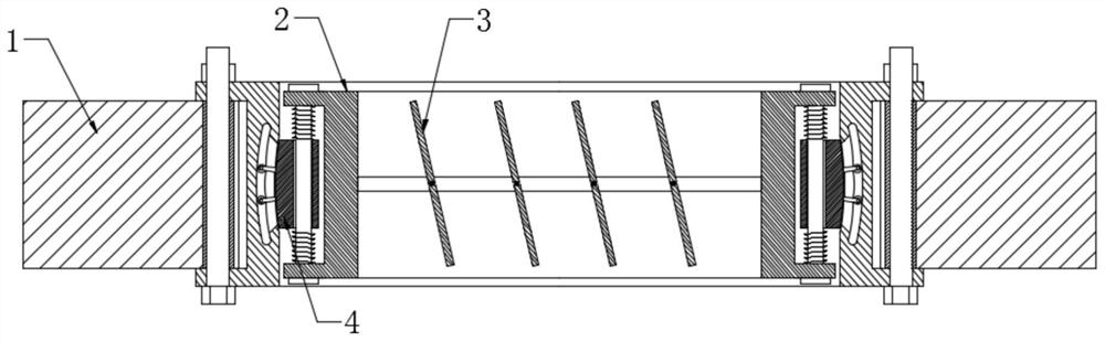 Wall-passing type fire damper mounting structure