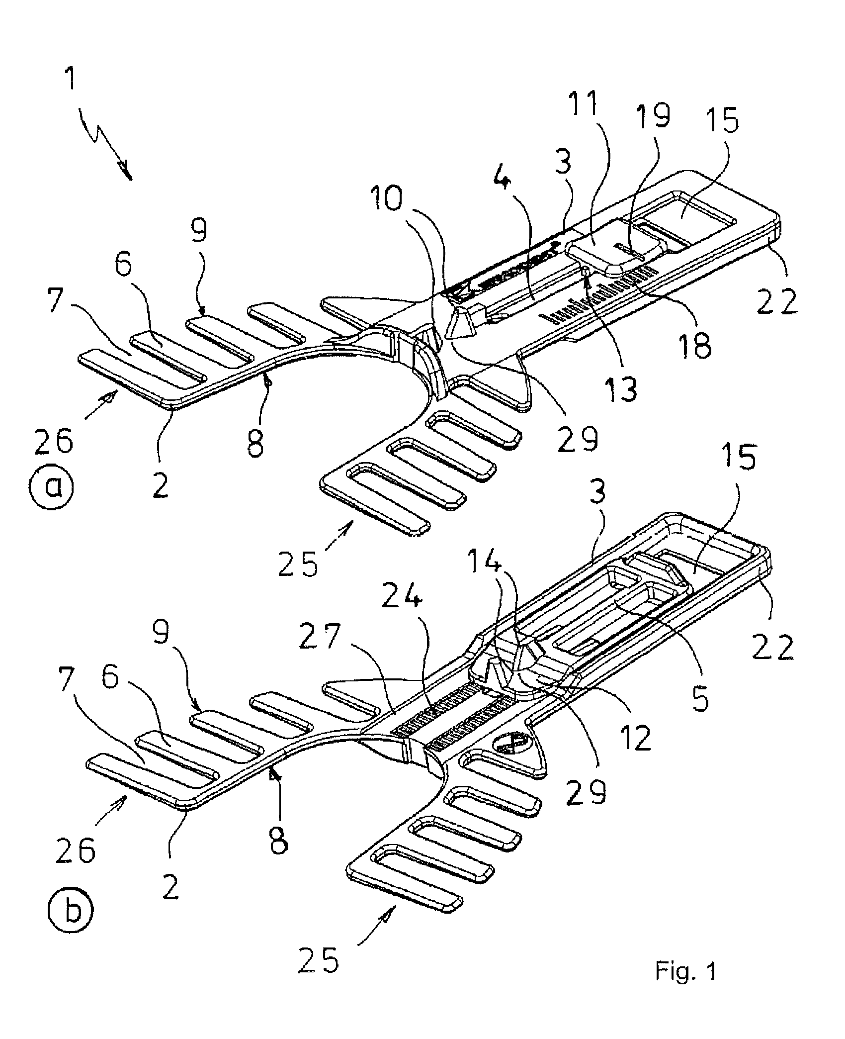 Device for the registration of the position of a protruding mandible