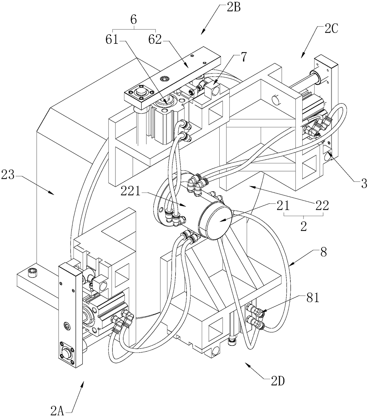 Automatic boring and milling tapping compound machine