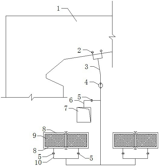 Soot blowing system for horizontal flue of boiler