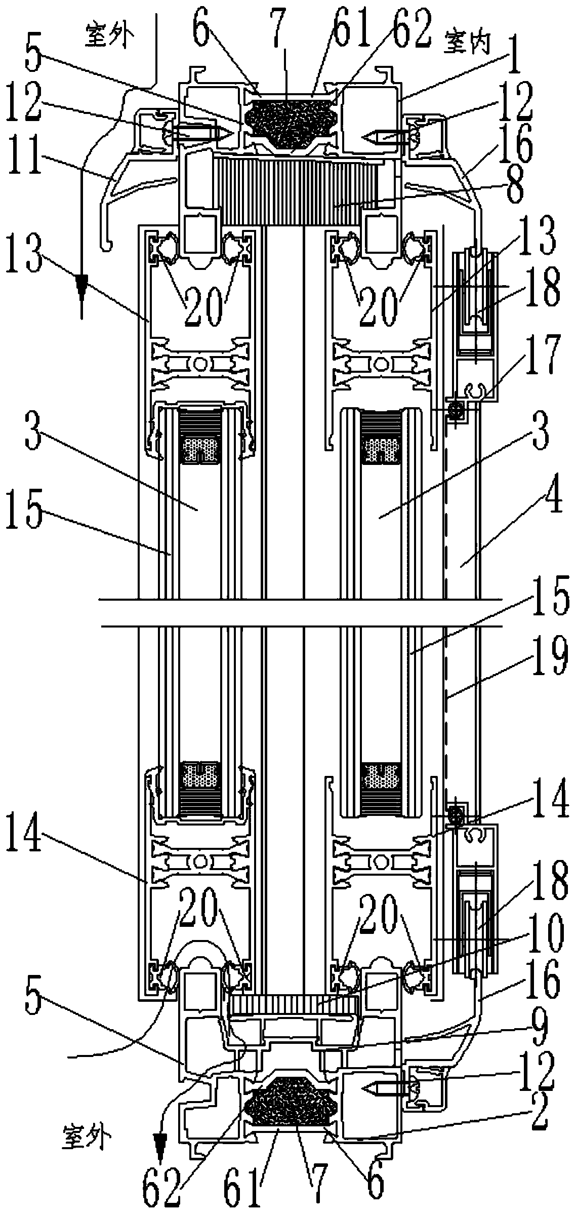 Aluminum alloy sliding window with high airtight and heat-insulating ...