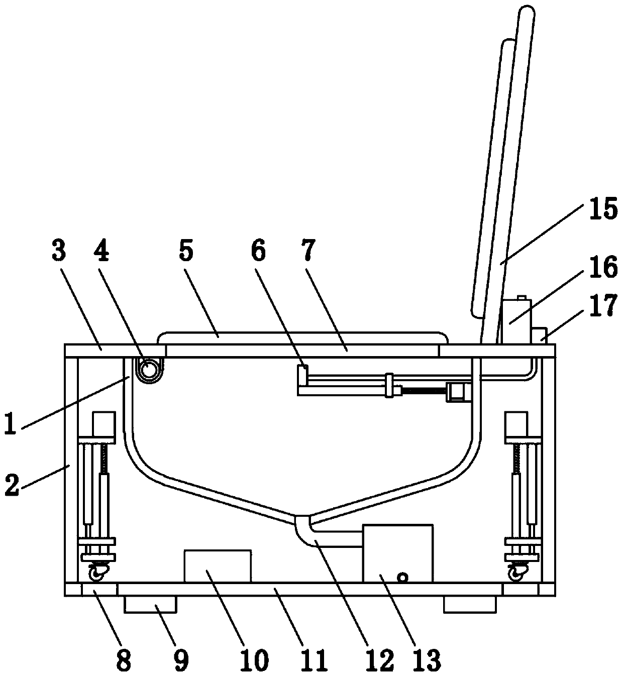 Flushing device used for gynecological nursing