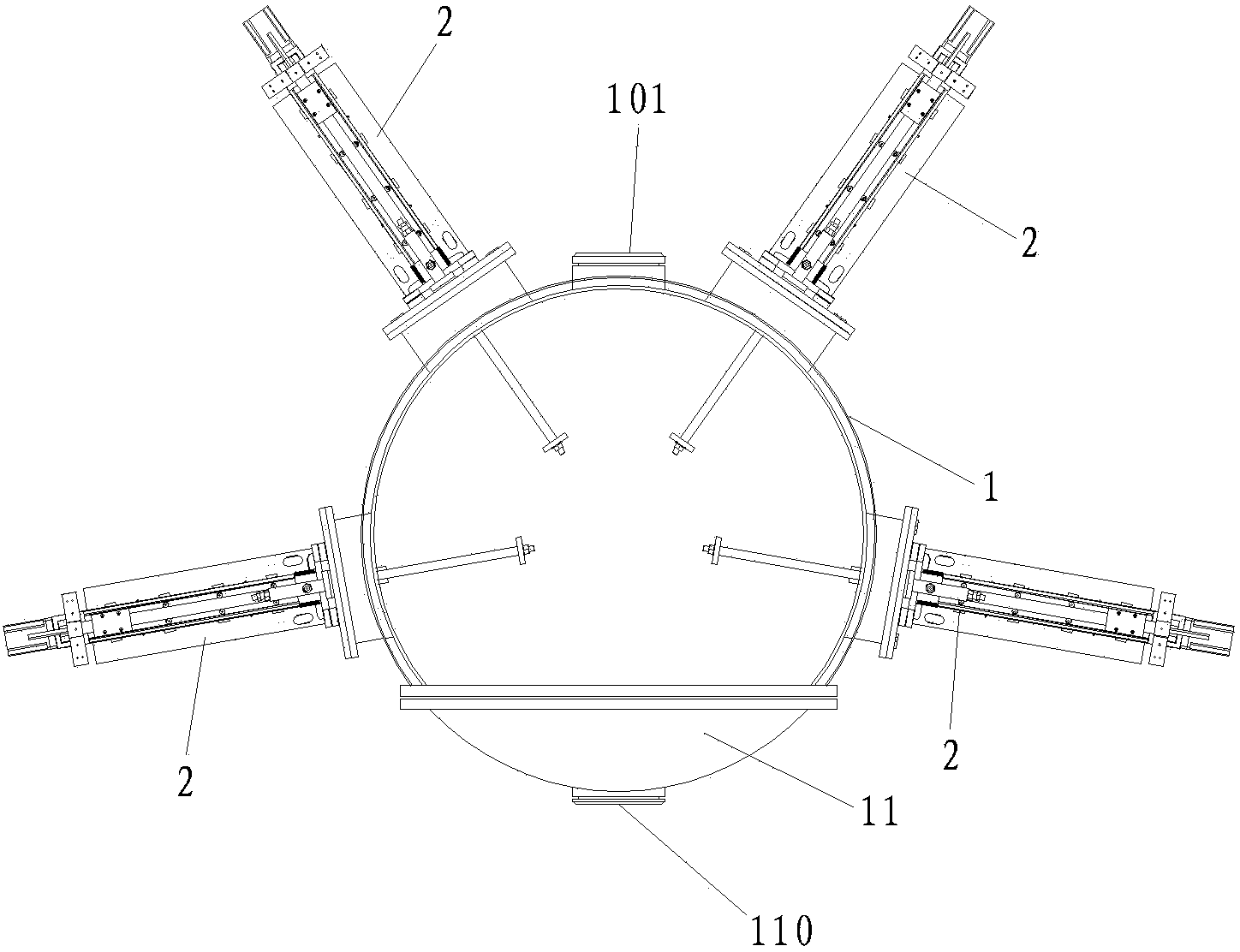 Device for producing fullerene efficiently with arc process