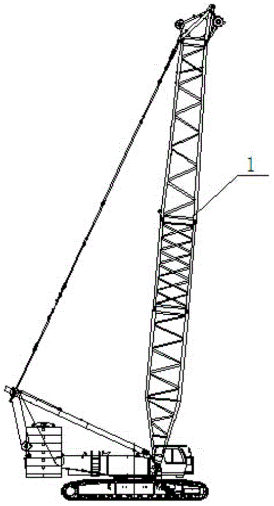 Crawler crane boom structure and crawler crane